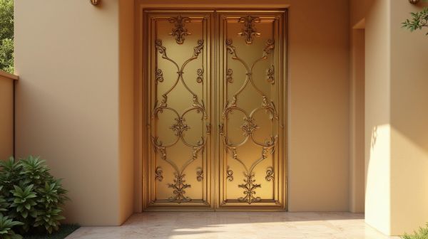 Le laiton, la touche chaleureuse qui habille un mur d'entrée
